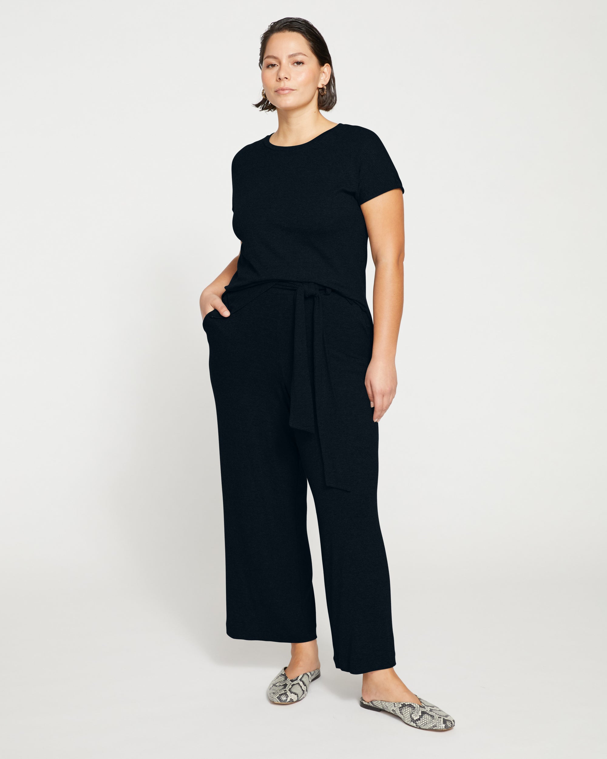 TravelKnit Wide Leg Pants - Black