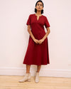 Saskia Ponte Dress - Garnet