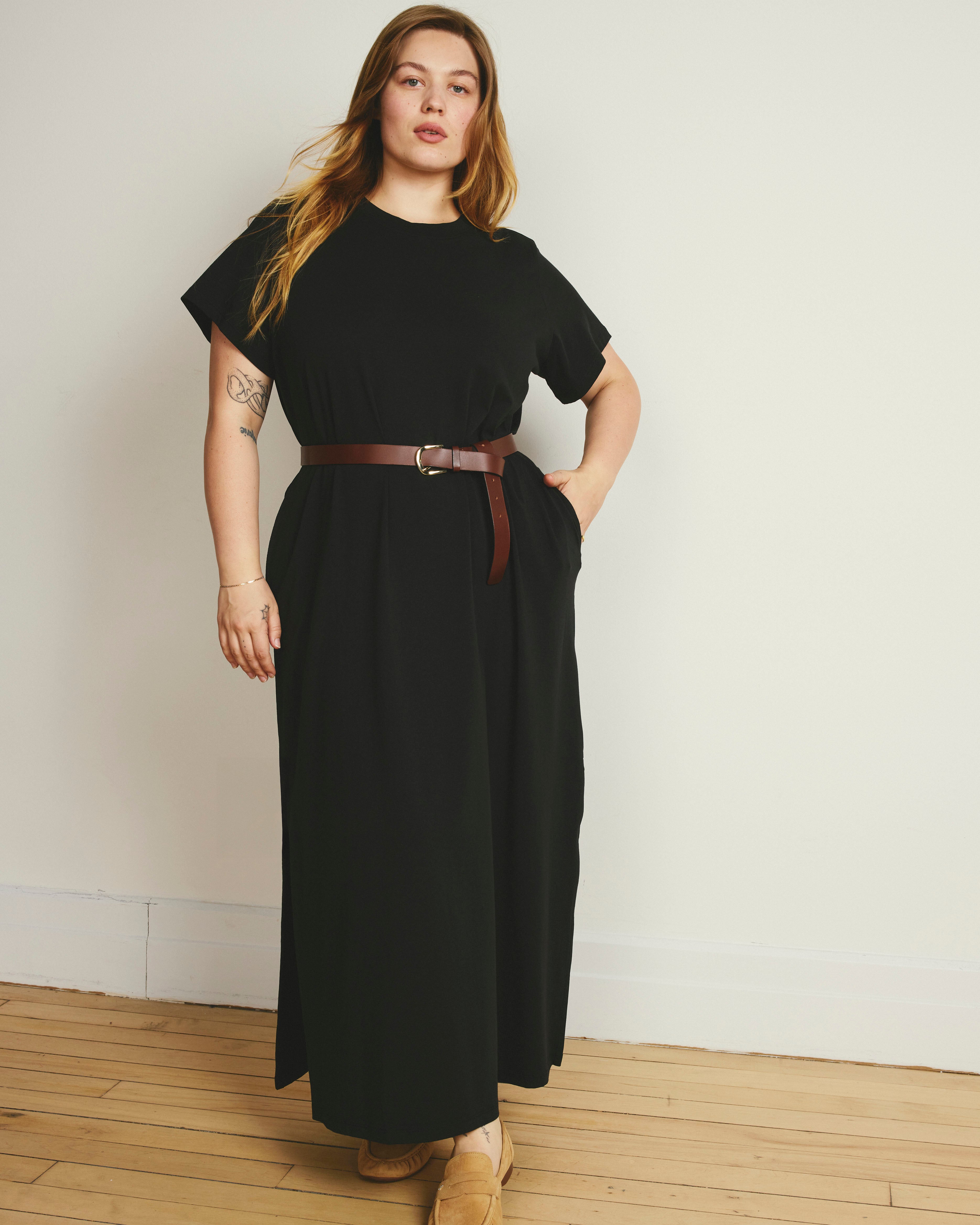 Maxi T-Shirt Dress - / Black- Size2XS