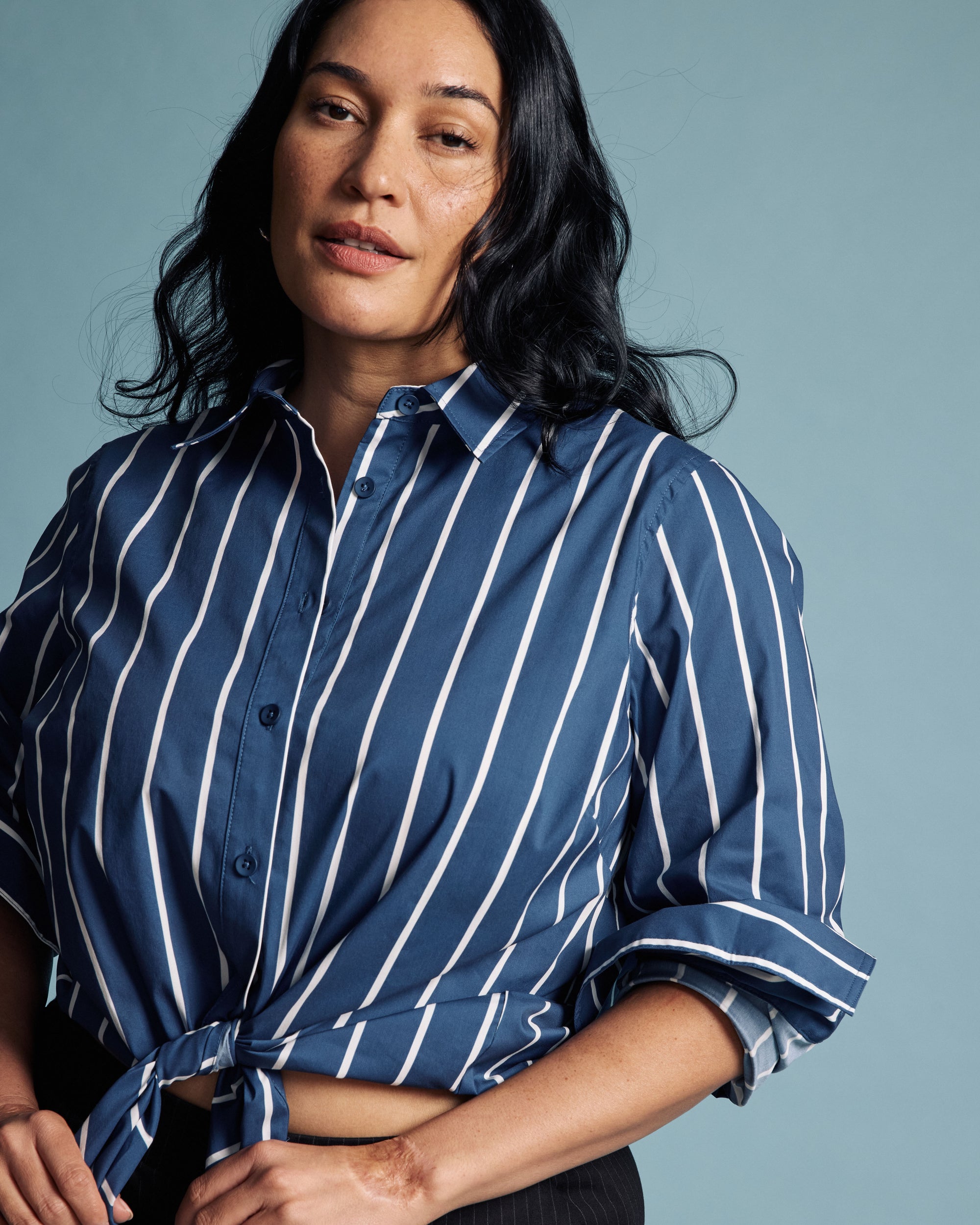 Henning x US Madison Shirt - Ensign Blue/White Stripe