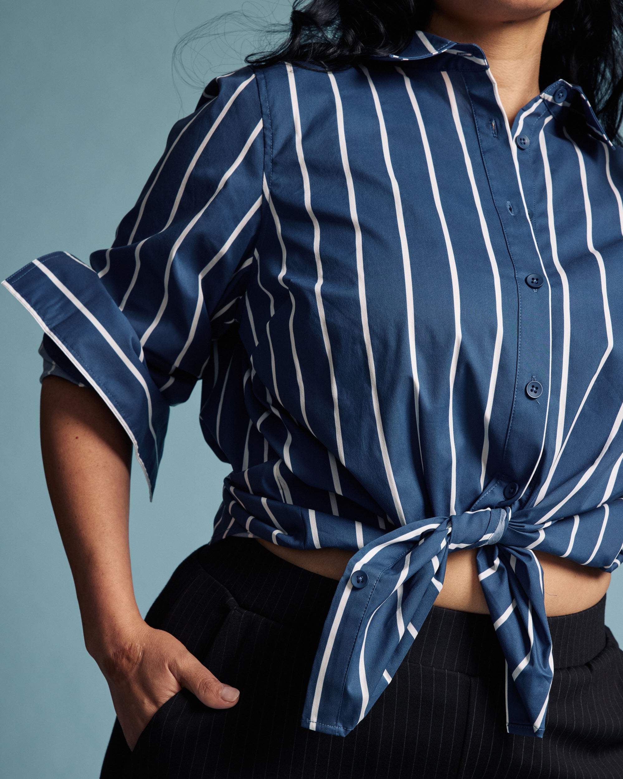 Henning x US Madison Shirt - Ensign Blue/White Stripe