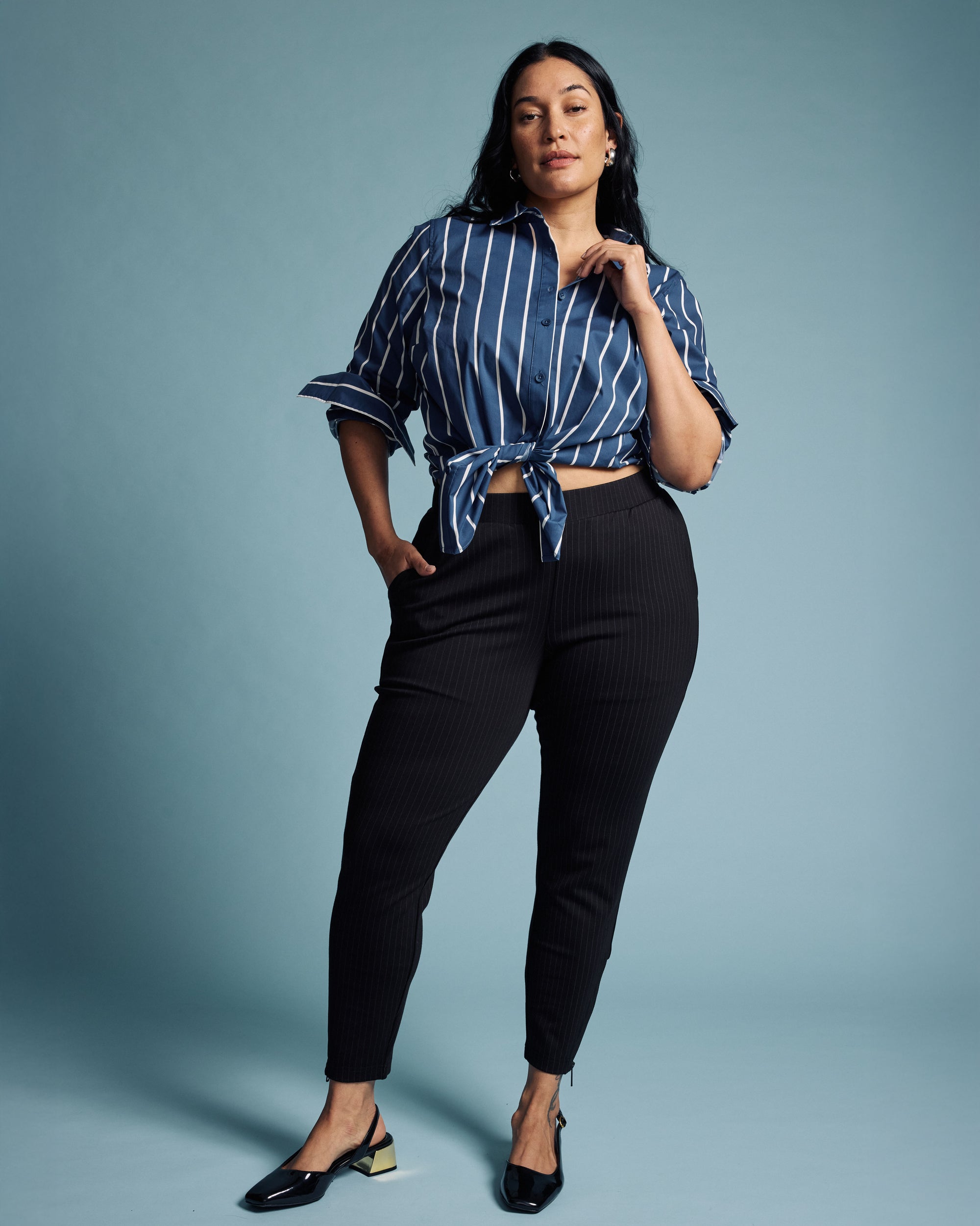 Henning x US Madison Shirt - Ensign Blue/White Stripe