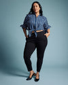 Moro Pocket Signature Ponte Pants - Slate Pinstripe