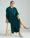 Sally Liquid Jersey Shirt Dress - Forest Green