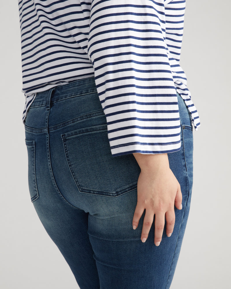 Seine Mid Rise Skinny Jeans 32 Inch - Distressed Blue