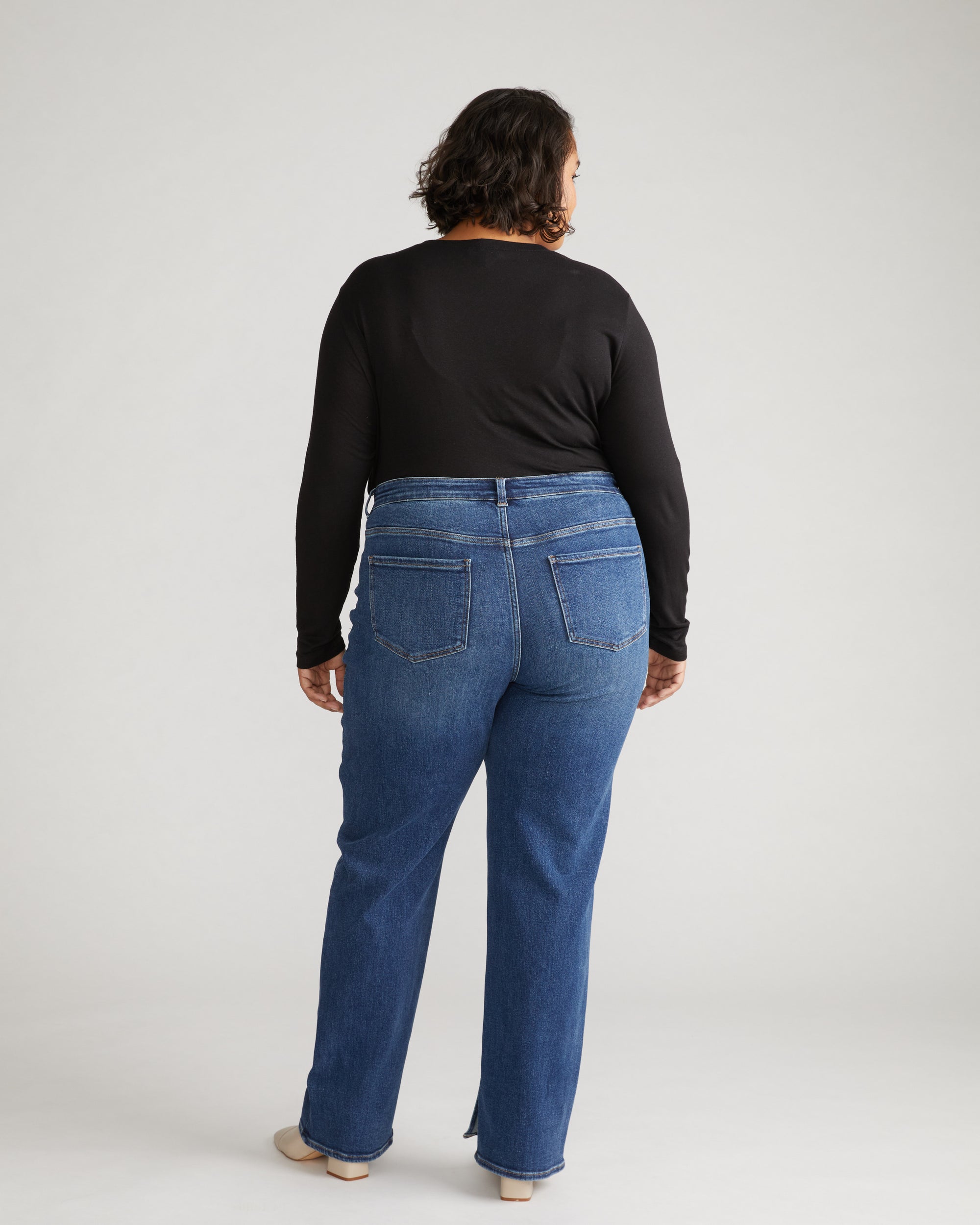 Mimi High Rise Split Hem Jeans 33 Inch - Midnight River