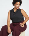 Stephanie Wide Leg Ponte Pants - Black Cherry