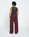 Stephanie Wide Leg Ponte Pants - Black Cherry