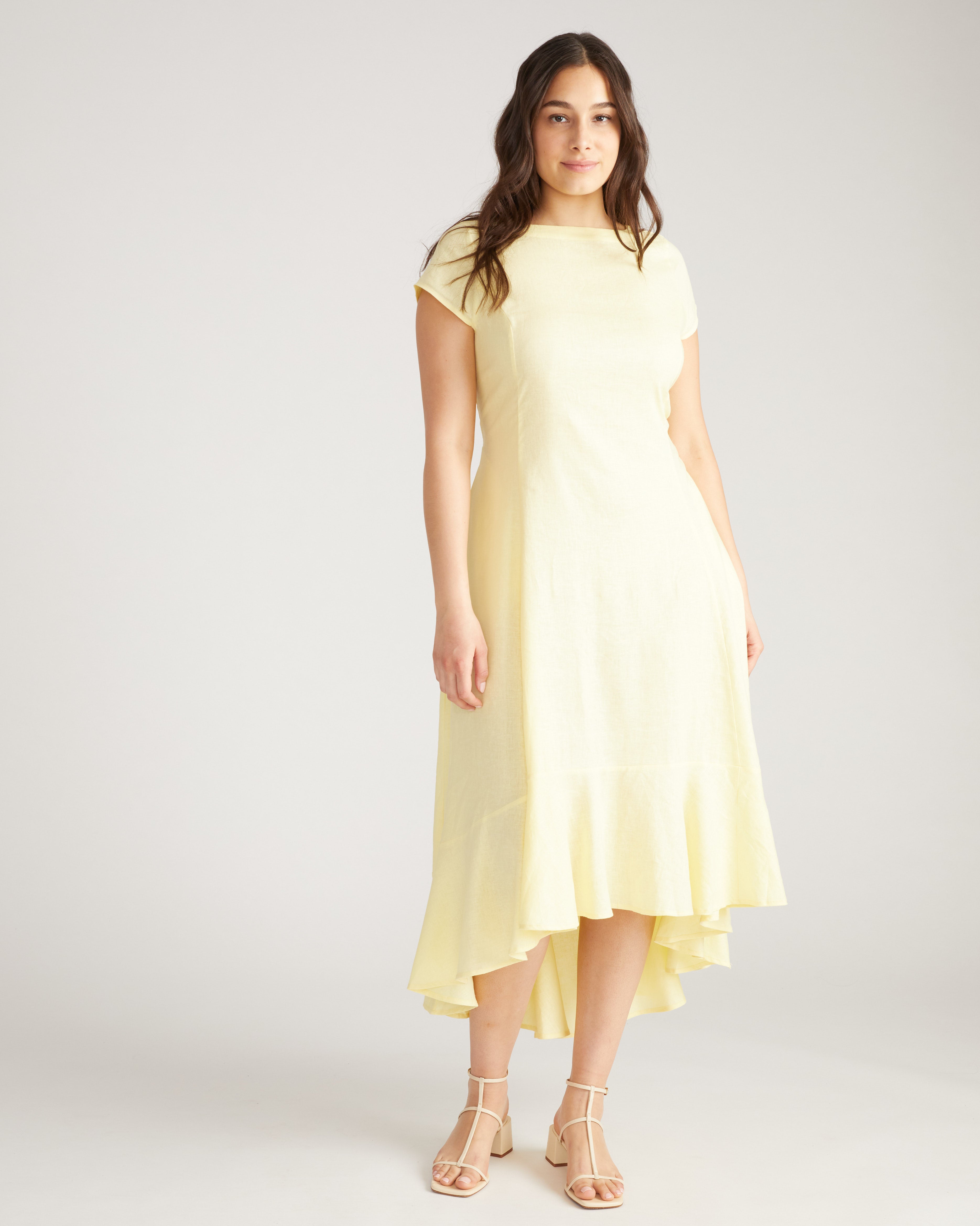Sunset Linen Flounce Dress - Twinkle - Size 4XS