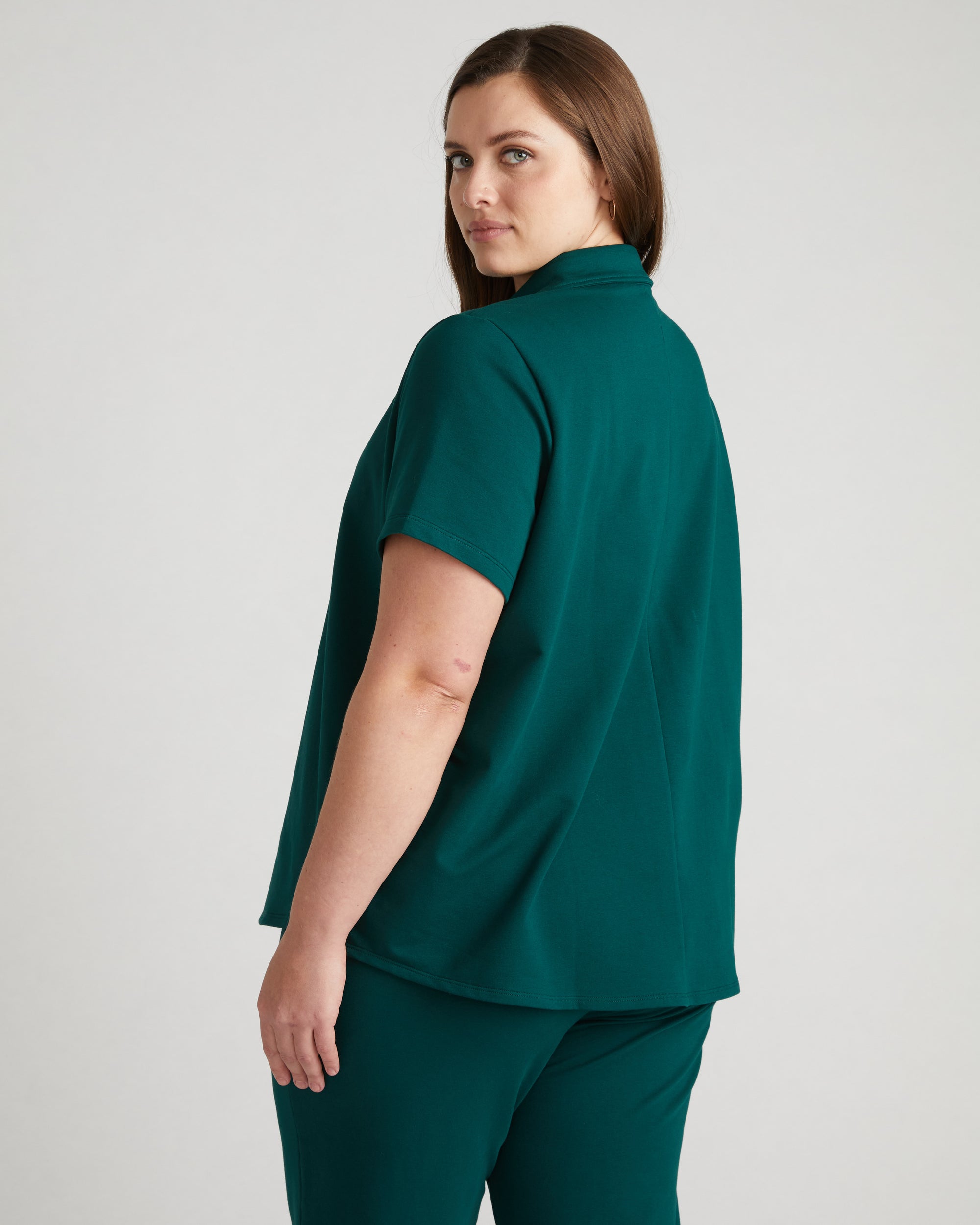 Varsity French Terry Polo Top - Botanic