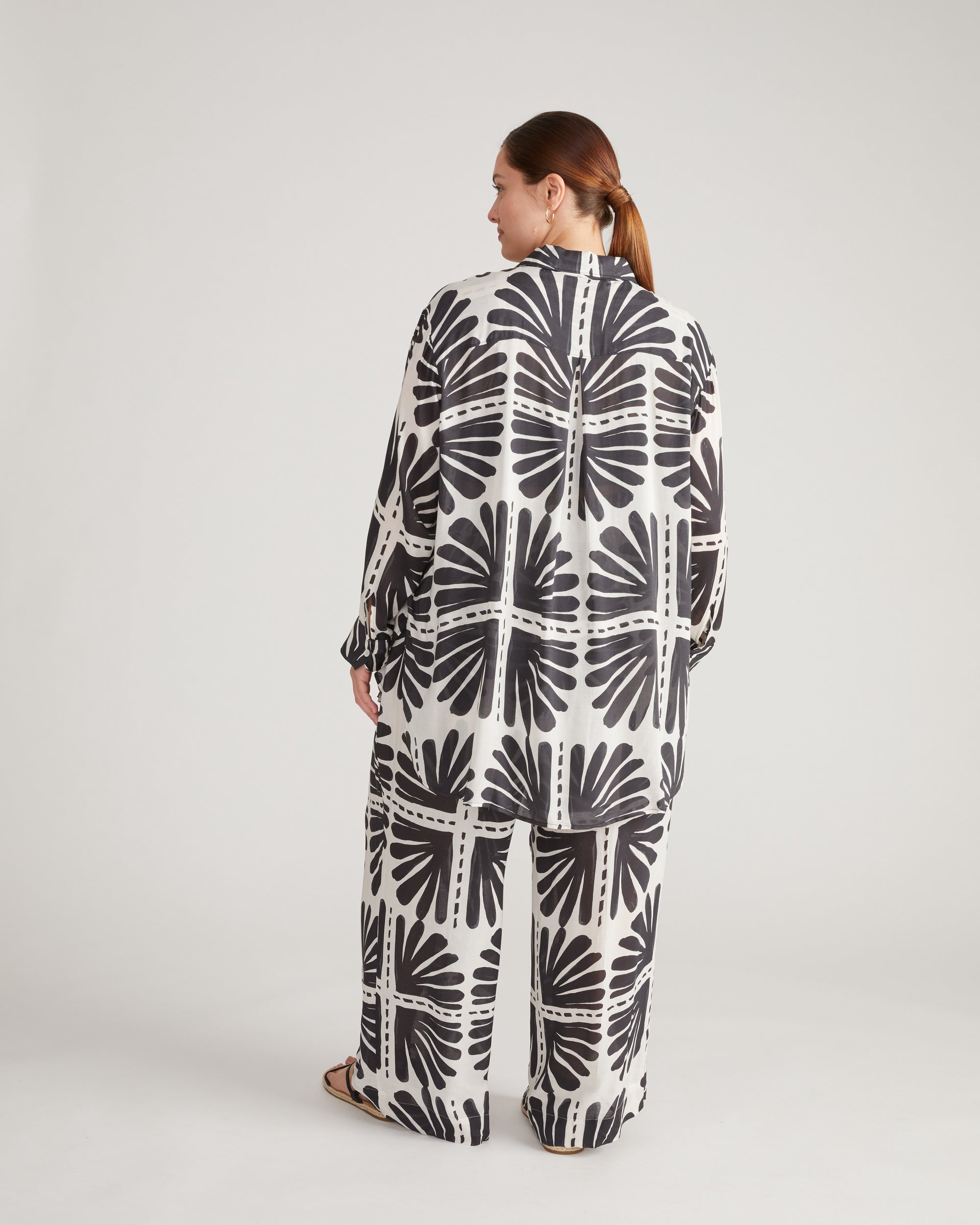 Toni Hi Low Tunic - Ink Bloom Print