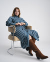 Cooling Stretch Cupro Savannah Dress - Ensign Blue/White Stripe