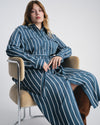 Cooling Stretch Cupro Savannah Dress - Ensign Blue/White Stripe