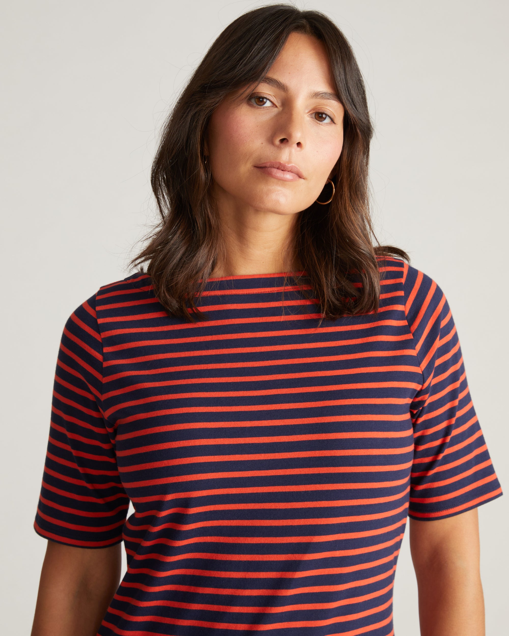 Belle Breton Stripe Jersey Dress - Navy/Red Stripe
