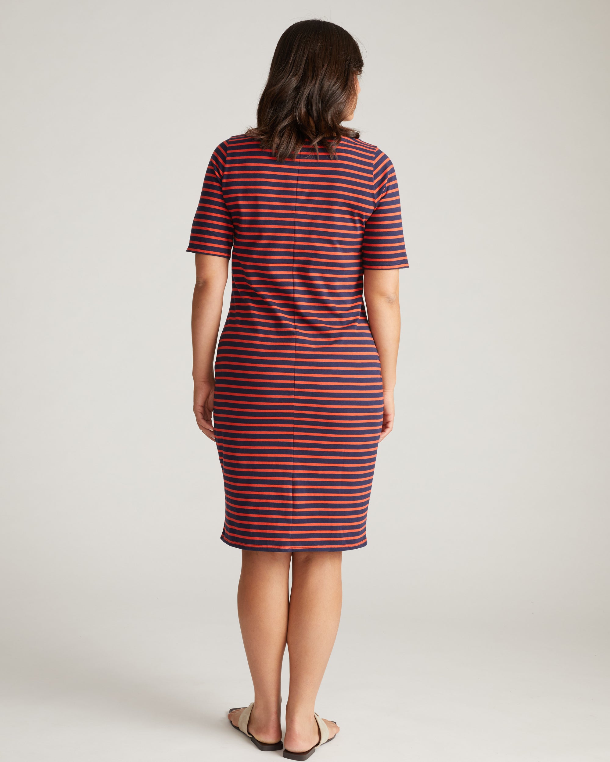 Belle Breton Stripe Jersey Dress - Navy/Red Stripe