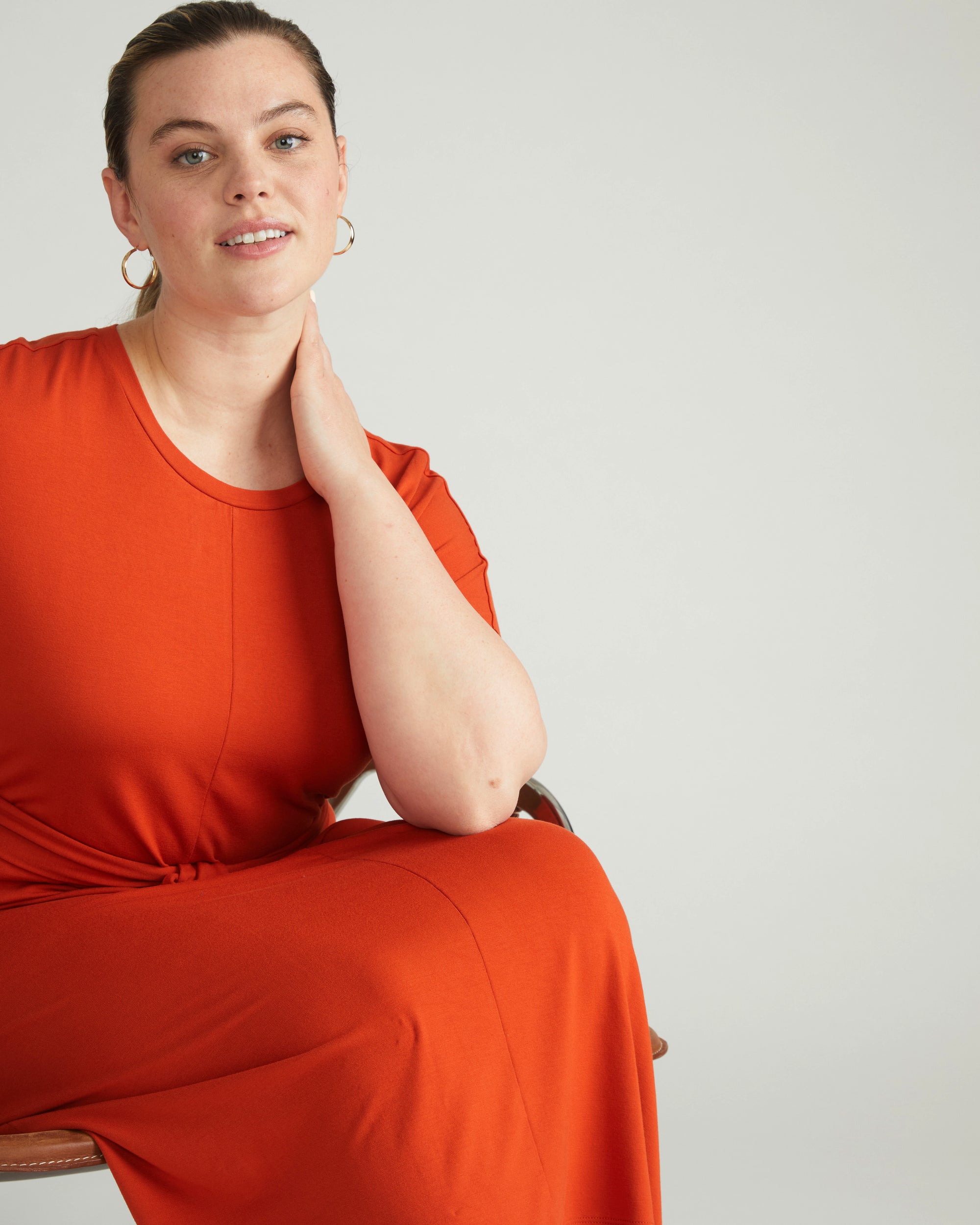 Belted Divine Jersey Dress - Warm Russet