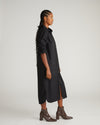 Odeon Stretch Poplin Shirtdress - Black