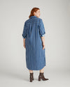 Odeon Stretch Poplin Shirtdress - Ensign Blue/White Stripe