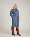 Cooling Stretch Cupro Savannah Dress - Ensign Blue/White Stripe