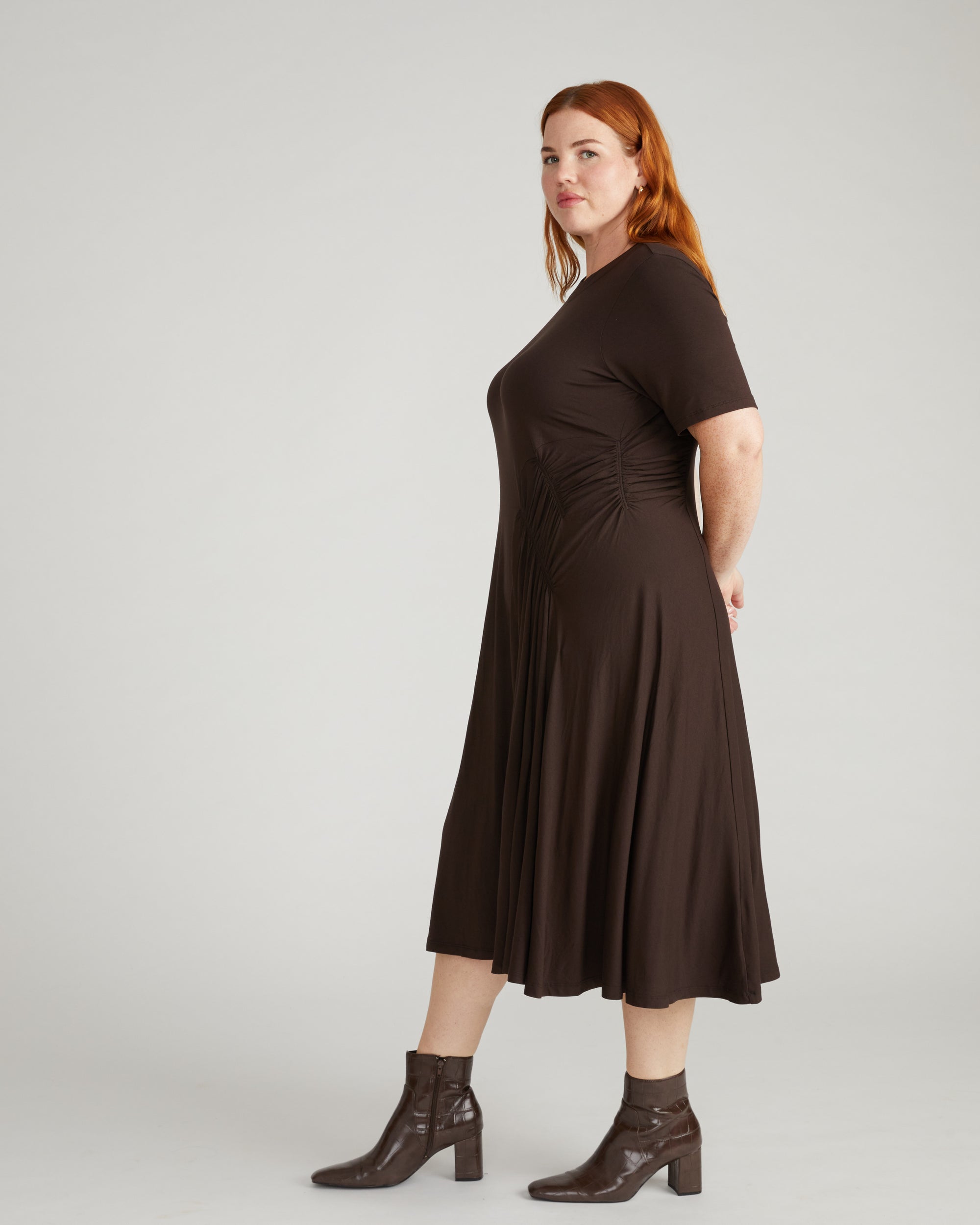 Devi Liquid Jersey Dress - Espresso