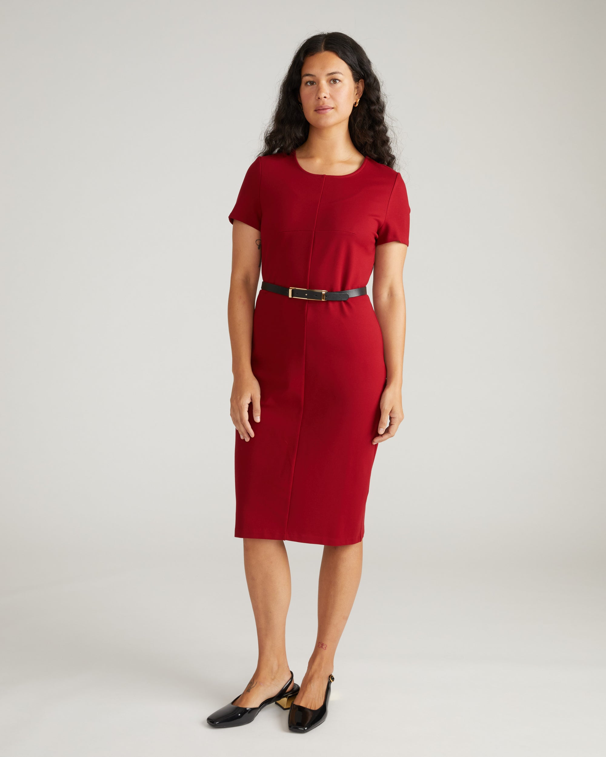 Executive Ponte Dress - Garnet