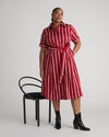 City Poplin Shirtdress - Red/Black/White Stripe