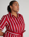 City Poplin Shirtdress - Red/Black/White Stripe