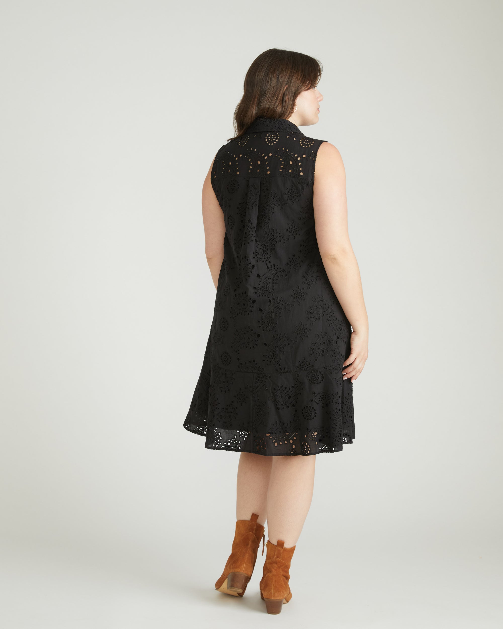 Simone Cotton Eyelet Dress - Black