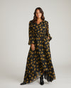 Karina Chiffon Dress - Gold Heirloom Print
