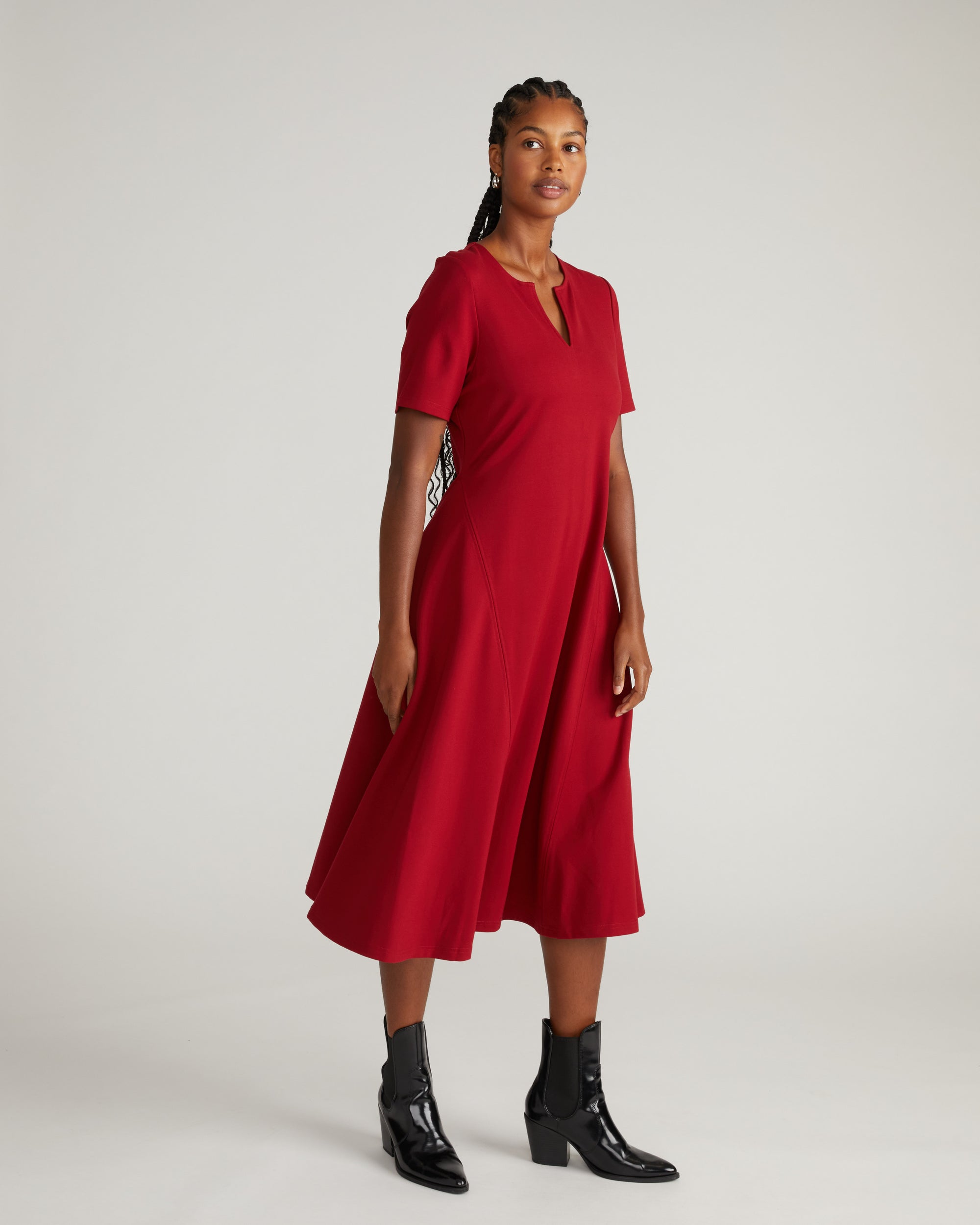 Saskia Ponte Dress - Garnet