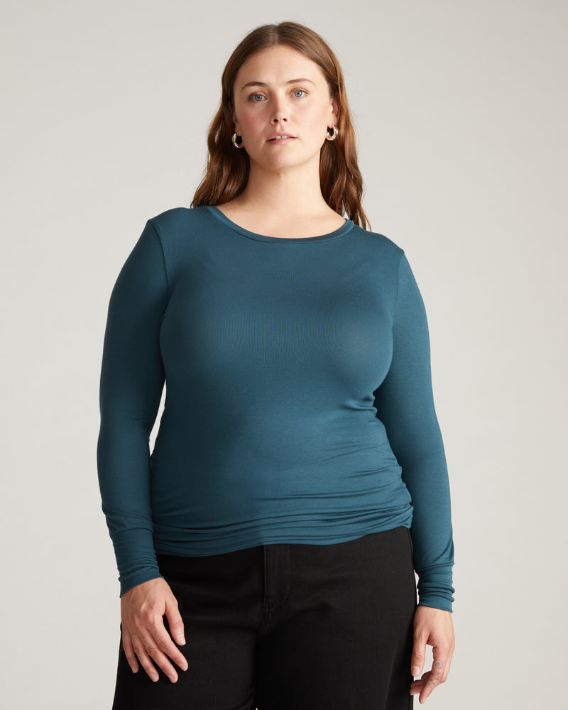 Foundation Long Sleeve Crew Neck Tee - Deep Sea