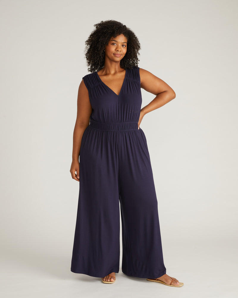 Zoey Liquid Jersey Jumpsuit - Midnight