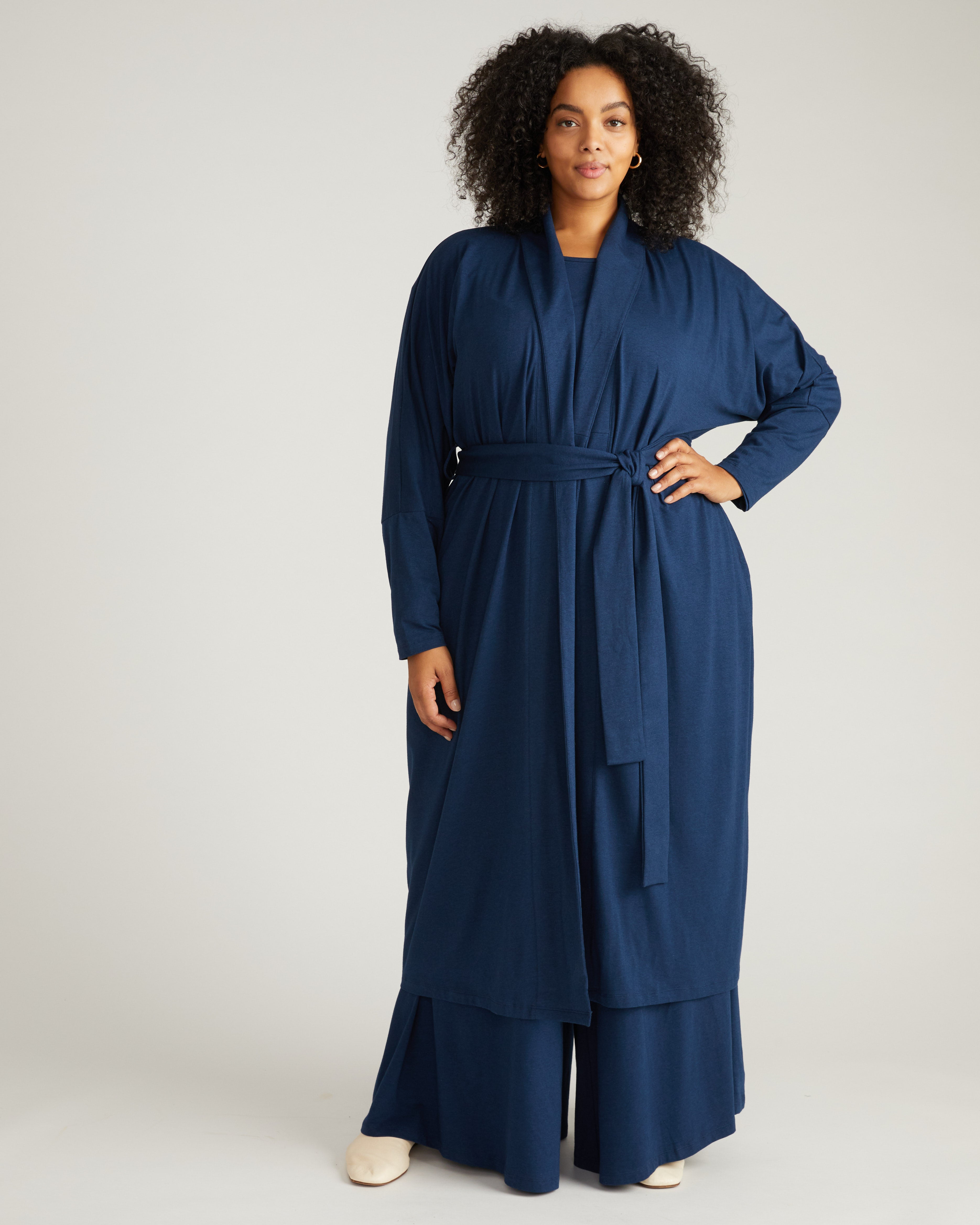 Daphne Lounge Robe - Pageant Blue Universal Standard Daphne Lounge Robe - Pageant Blue Universal Standard
