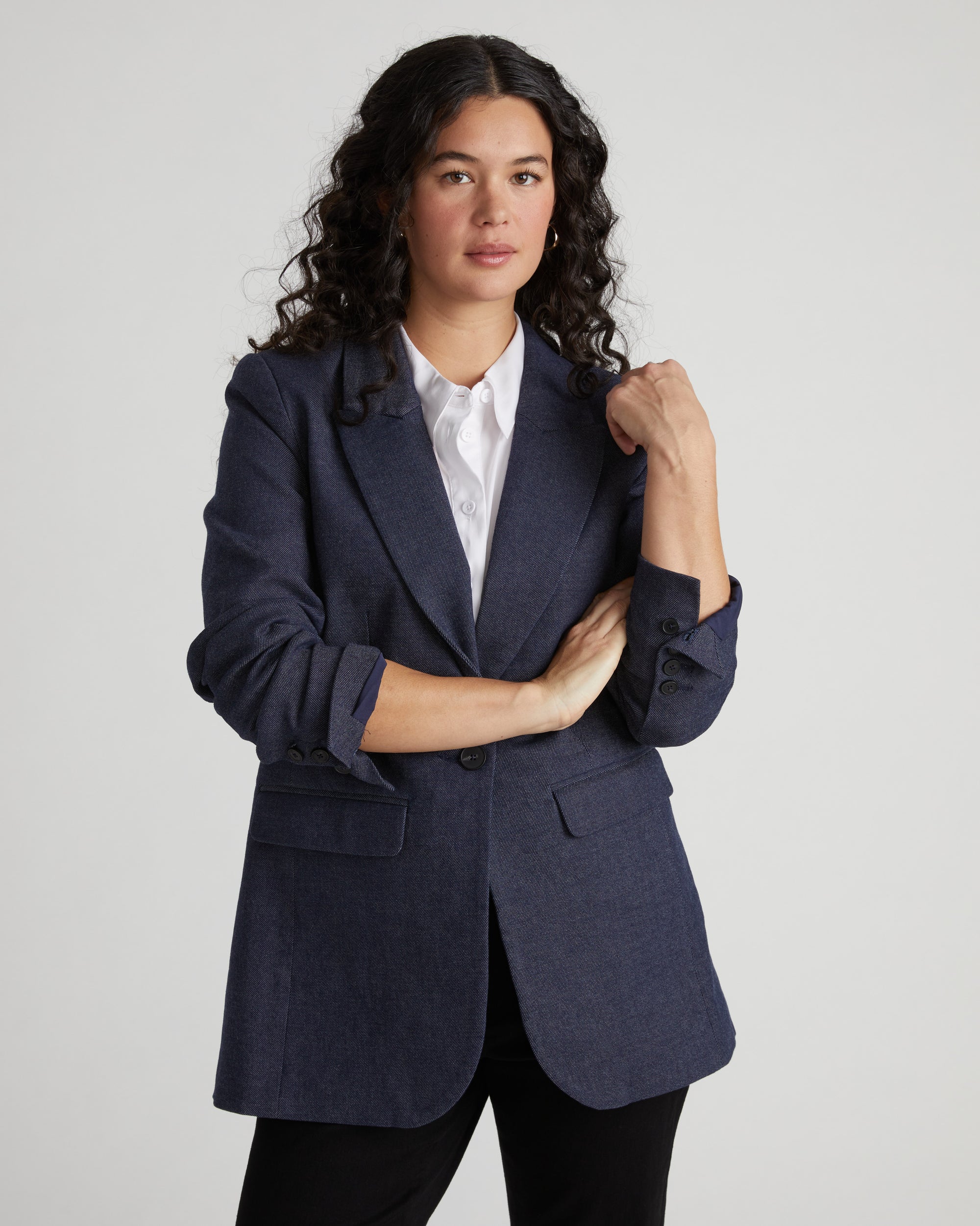 Percy Denim Look Blazer - Dark Indigo