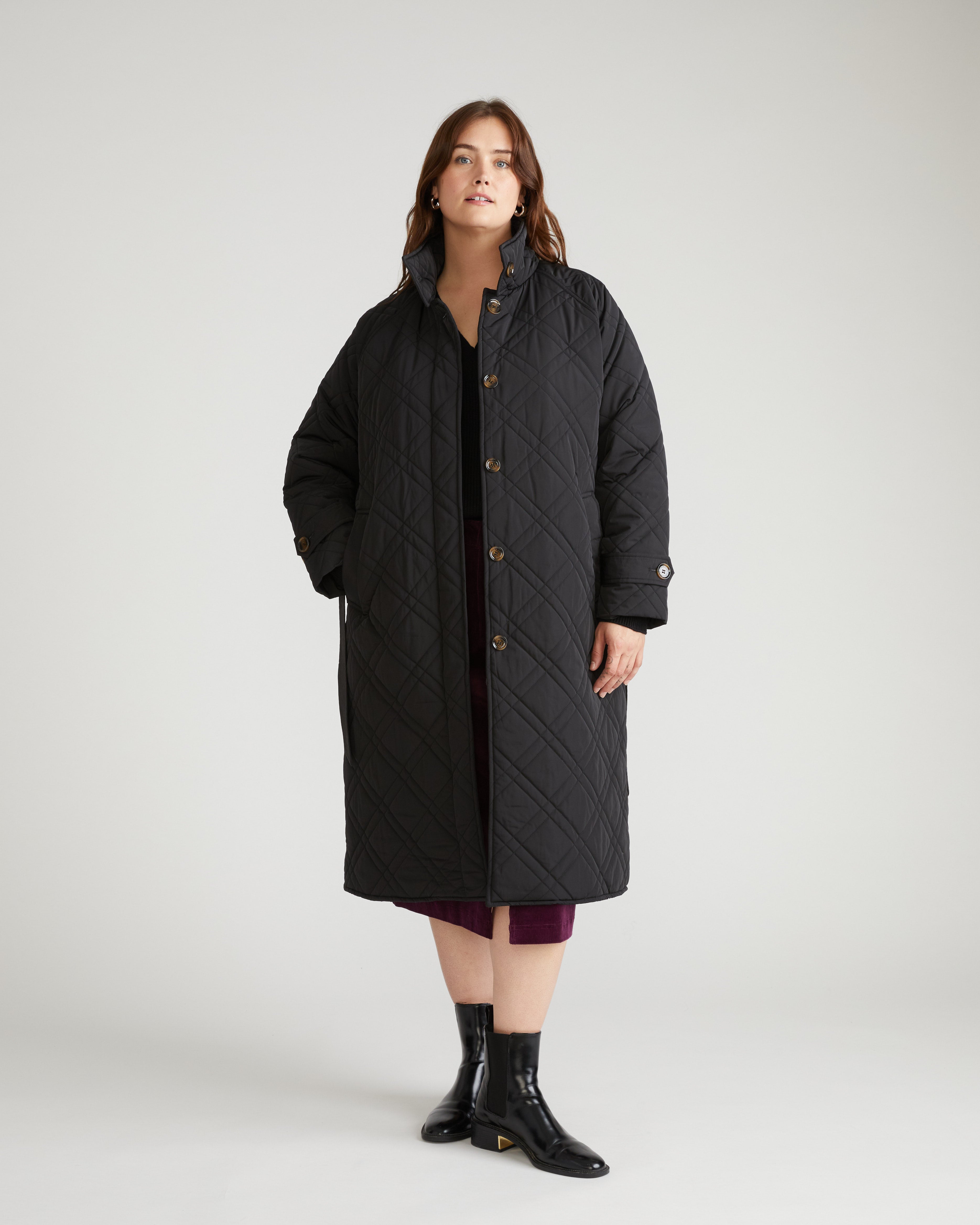 Nehra Quilted Coat - Black – Universal Standard