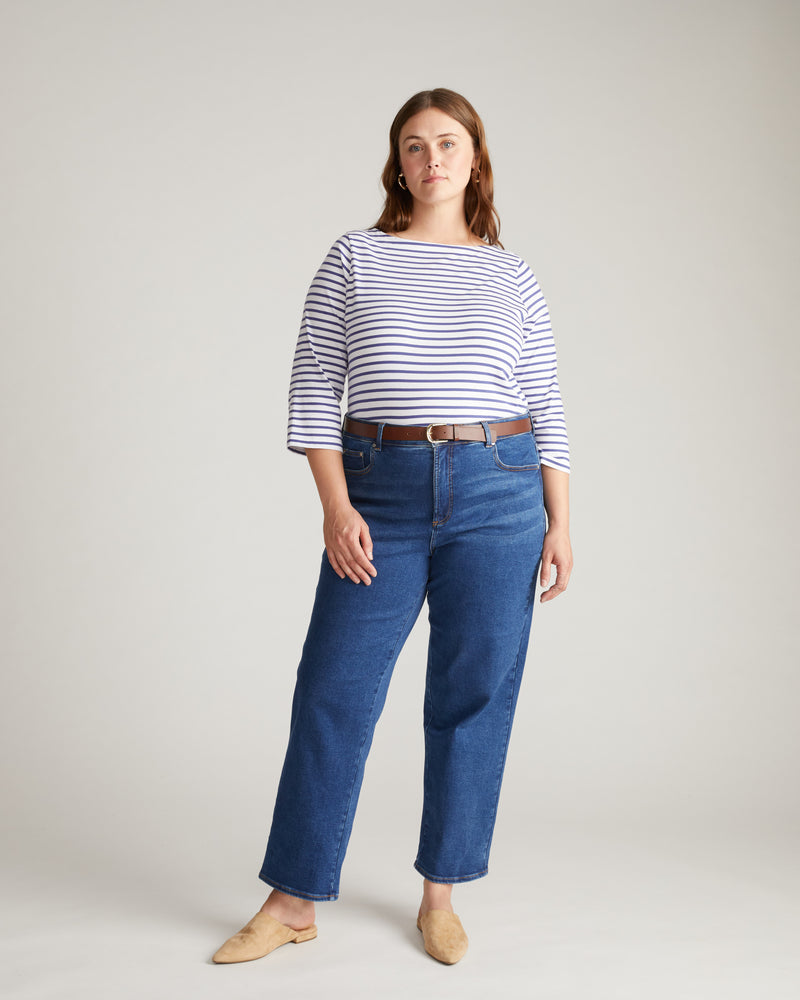 Etta High Rise Straight Leg Jeans 31 Inch - Aged Indigo