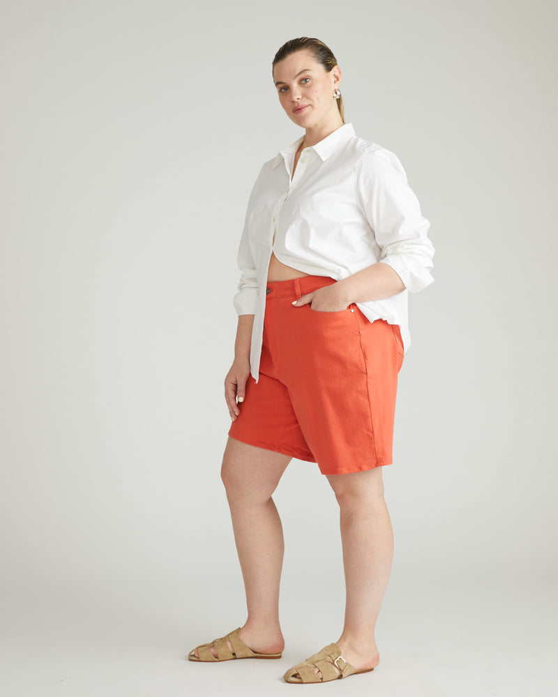 Lou Loose Fit Denim Shorts - Coral Reef