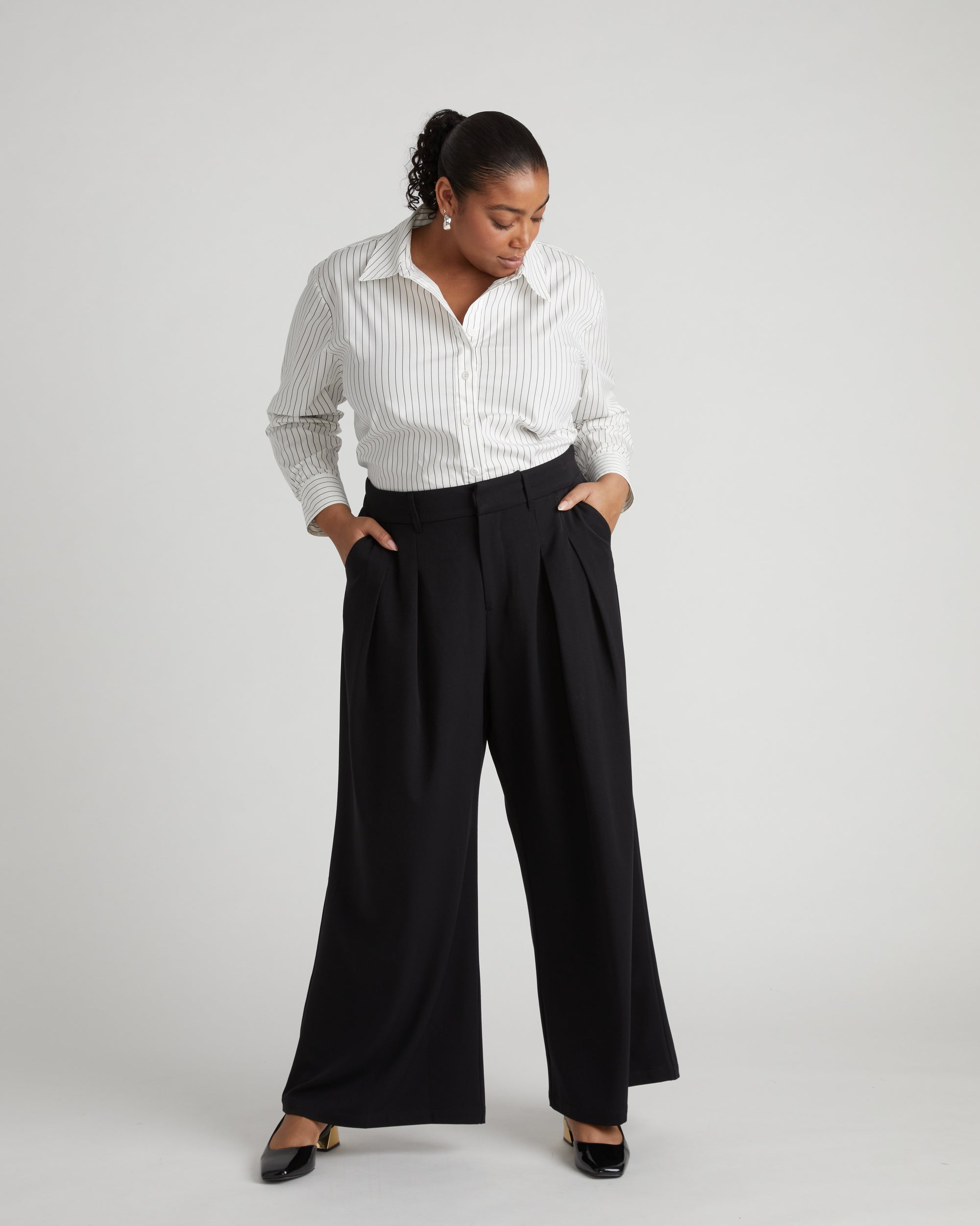 All Day Palais Wide Leg Pants - Black