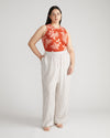 Verbena Voile Pants - White/Beige Stripe