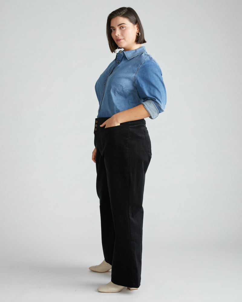 Charlie High Rise Sailor Cords - Black