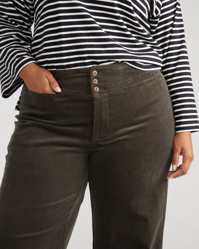 Charlie High Rise Sailor Cords - Nori