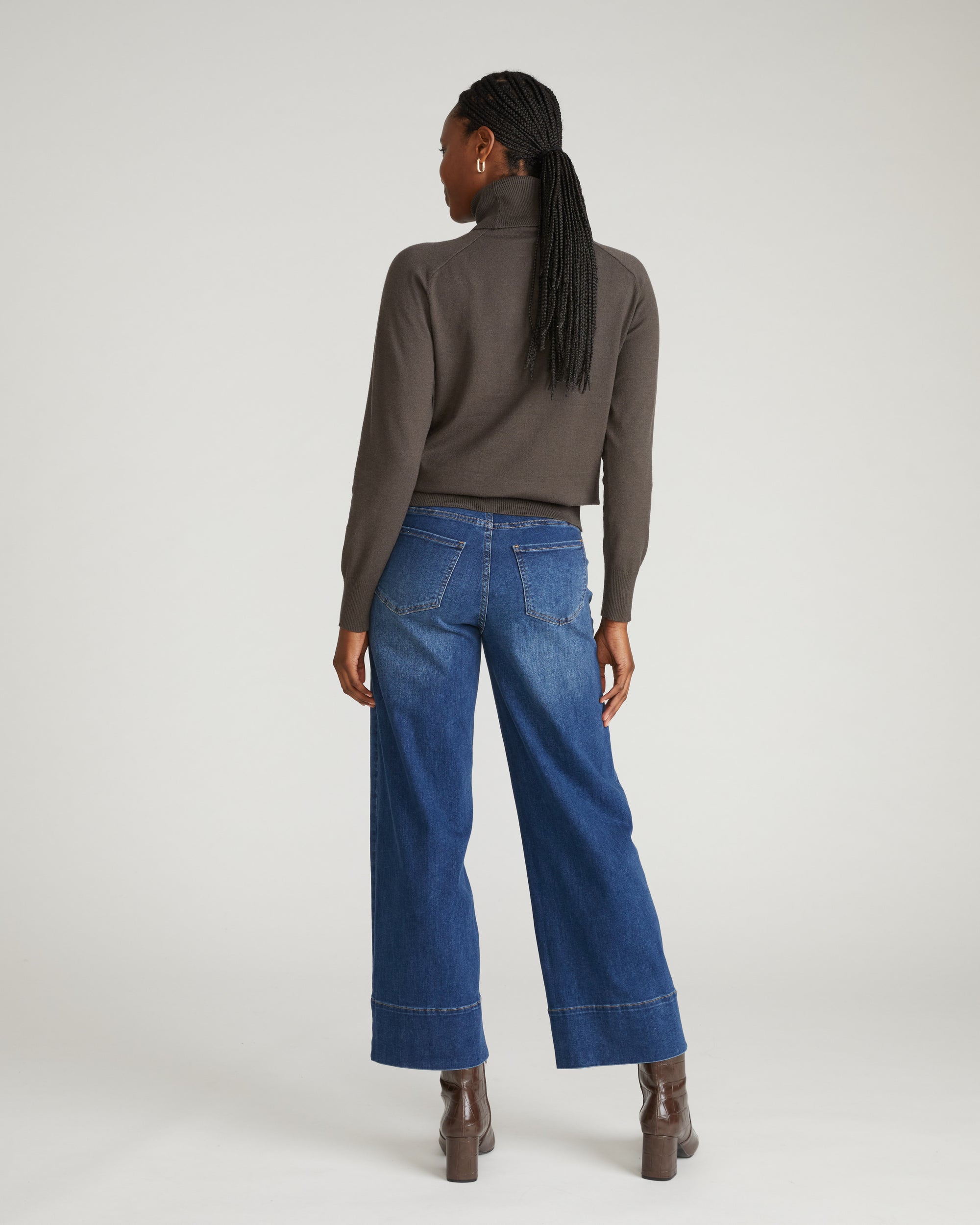 Renee Savvy Fine Knit Raglan Turtleneck - Graphite