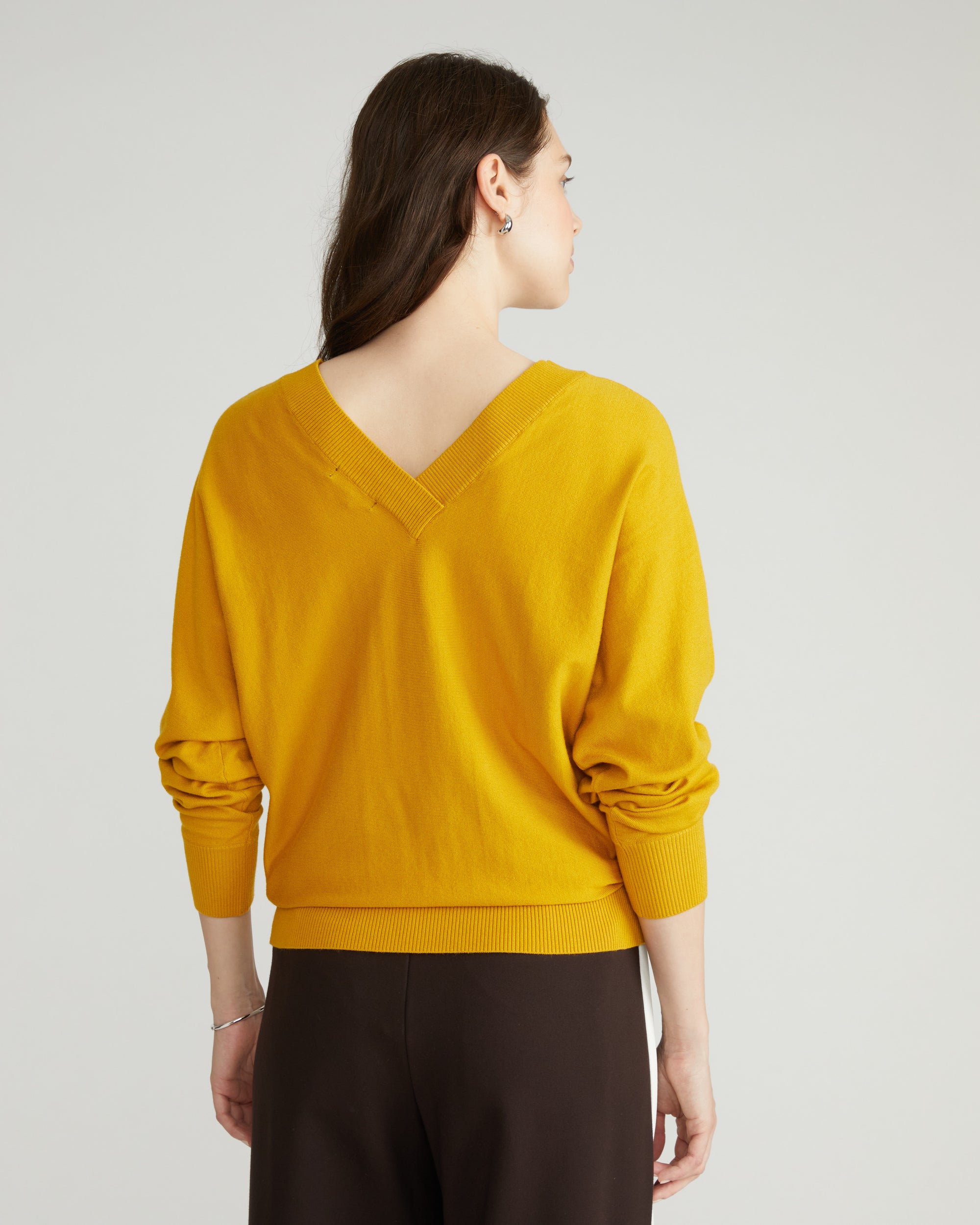 Savvy Fine Knit Sweater Blouse - Mustard