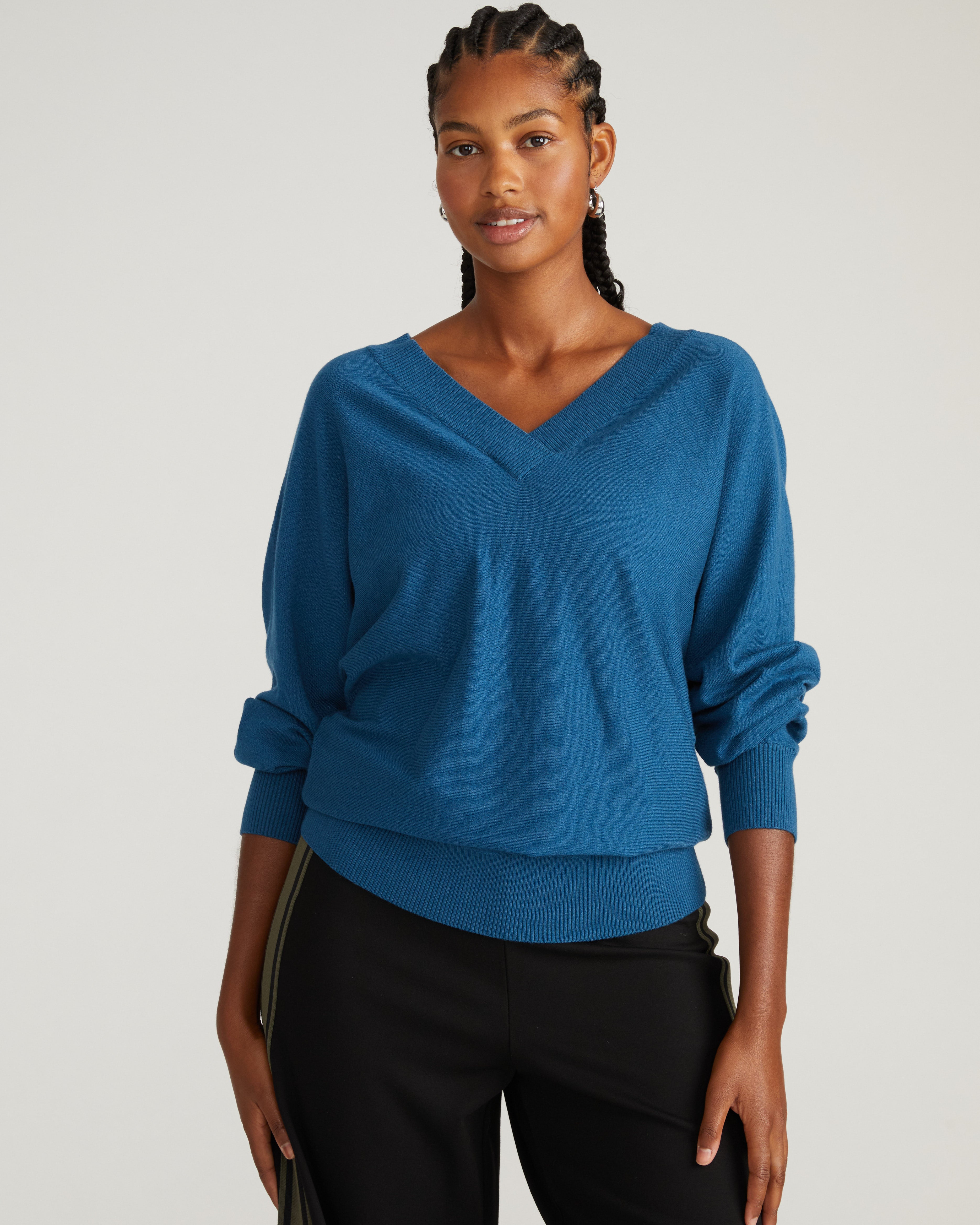 Savvy Fine Knit Sweater Blouse Deep Teal – Universal Standard