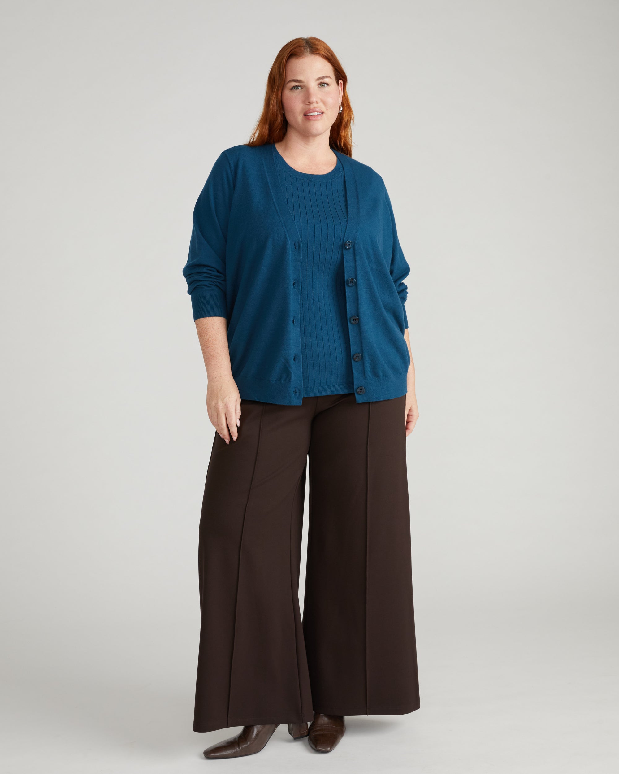 Savvy Fine Knit Cardigan - Deep Teal