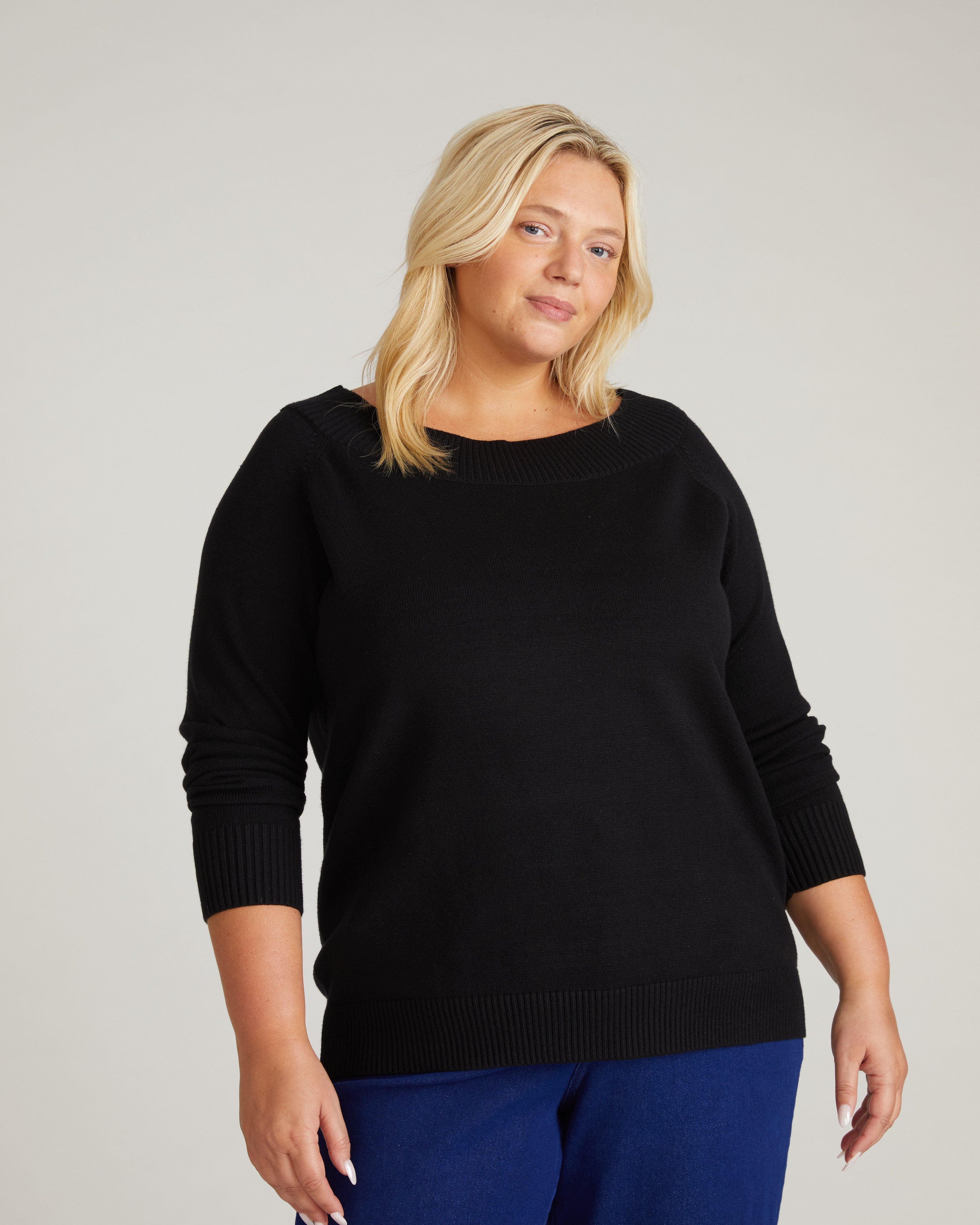 Noomi Cold Shoulder Sweater - Black – Universal Standard