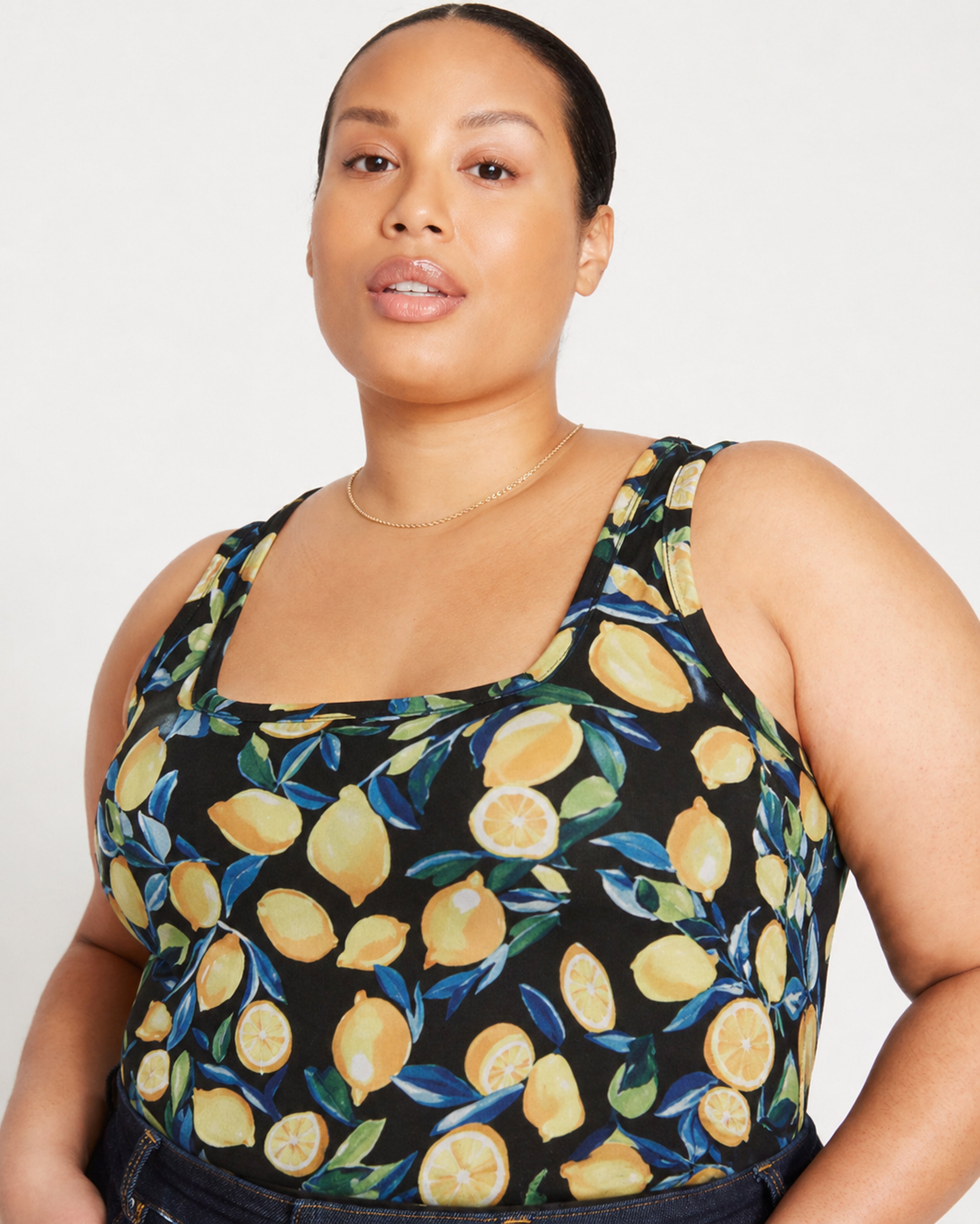 Square Neck Tank Top - Black Limoncello Print – Universal Standard