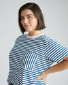 Garcon Tee - Linen White/Glassy Blue Stripe