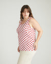 Cooling Stretch Cupro Tank - Morningstar Print in Red