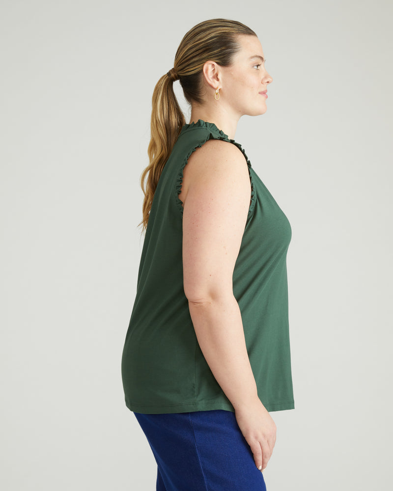 Tabitha Frill Top - Conifer